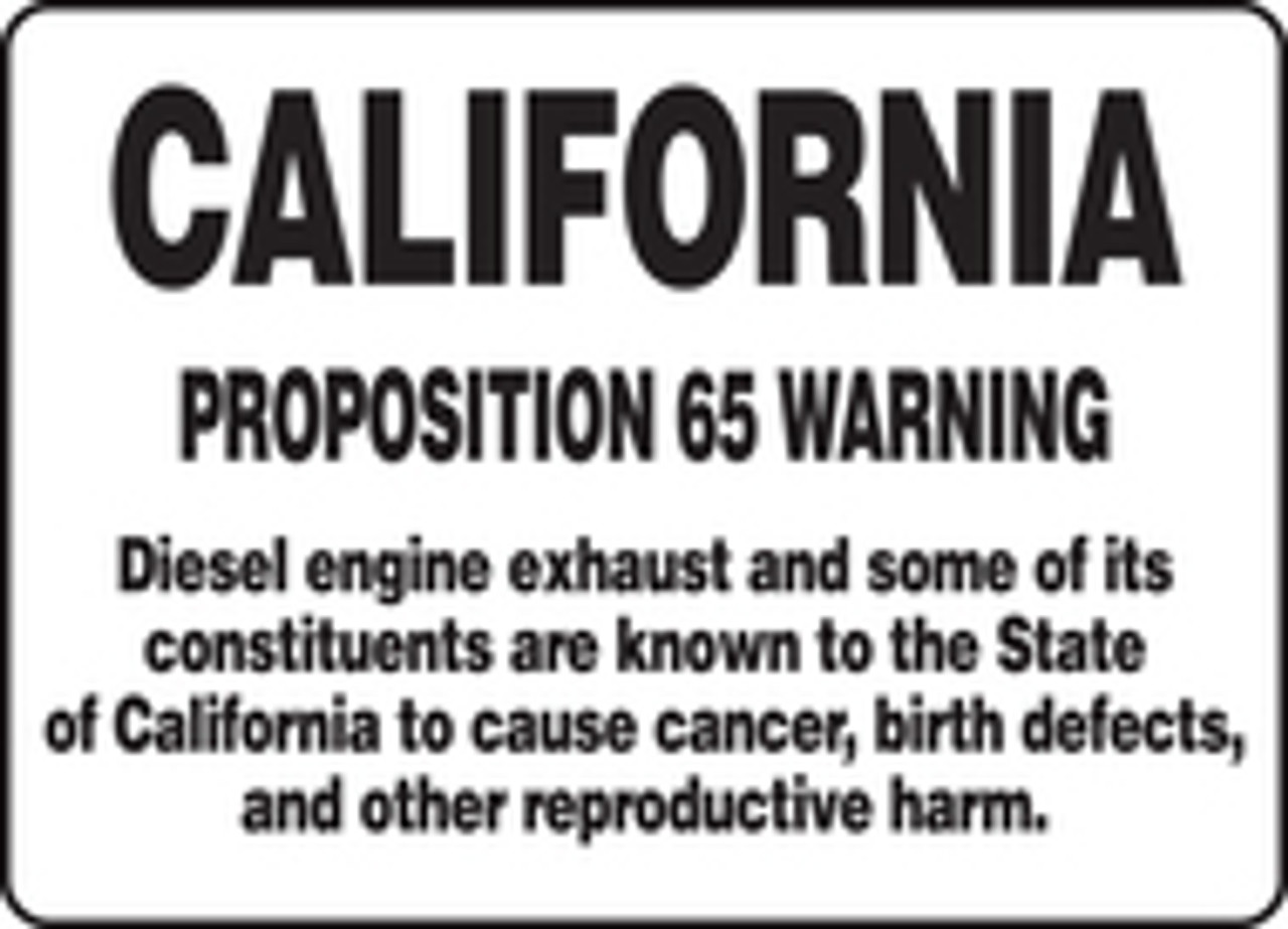 Cancer Warning - Cal Prop 65